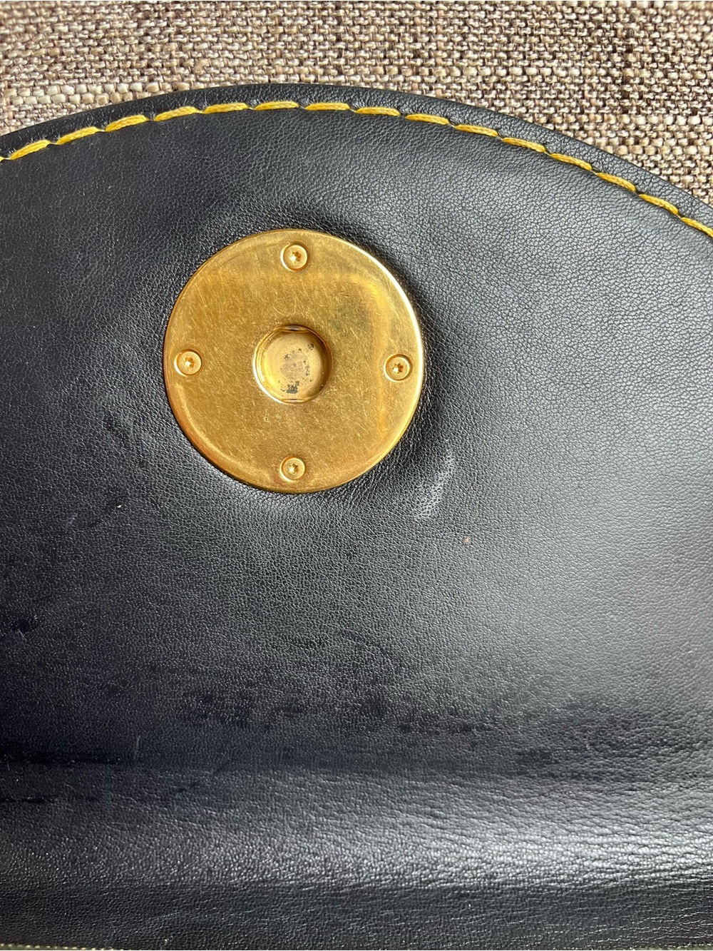 Celine Green Leather Clutch with Gold Button - Picture 10 of 13